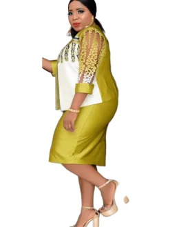 Two Piece Printed Cardigan u0026 Midi Dress