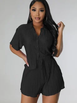 Two Piece Short Sleeve Shirts Shorts