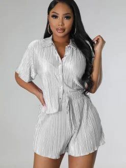 Two Piece Short Sleeve Shirts Shorts