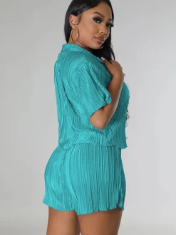 Two Piece Short Sleeve Shirts Shorts