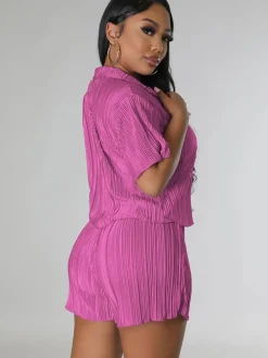 Two Piece Short Sleeve Shirts Shorts