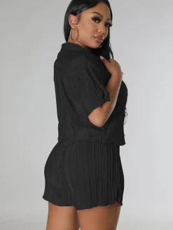 Two Piece Short Sleeve Shirts Shorts