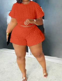 Two Piece Short Sleeve Top Shorts