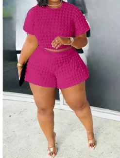 Two Piece Short Sleeve Top Shorts