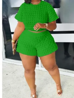 Two Piece Short Sleeve Top Shorts