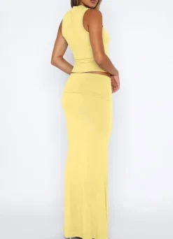 Two Piece Sleeveless Bodycon Top Ruched Skirt