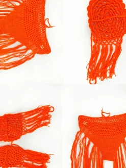 Two Piece Tassels Hollow Out Swimsuit