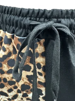 Two Pieces Leopard Patchwork Pants Set