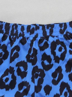 Two Pieces Print Lace-Up Cargo Pants Set