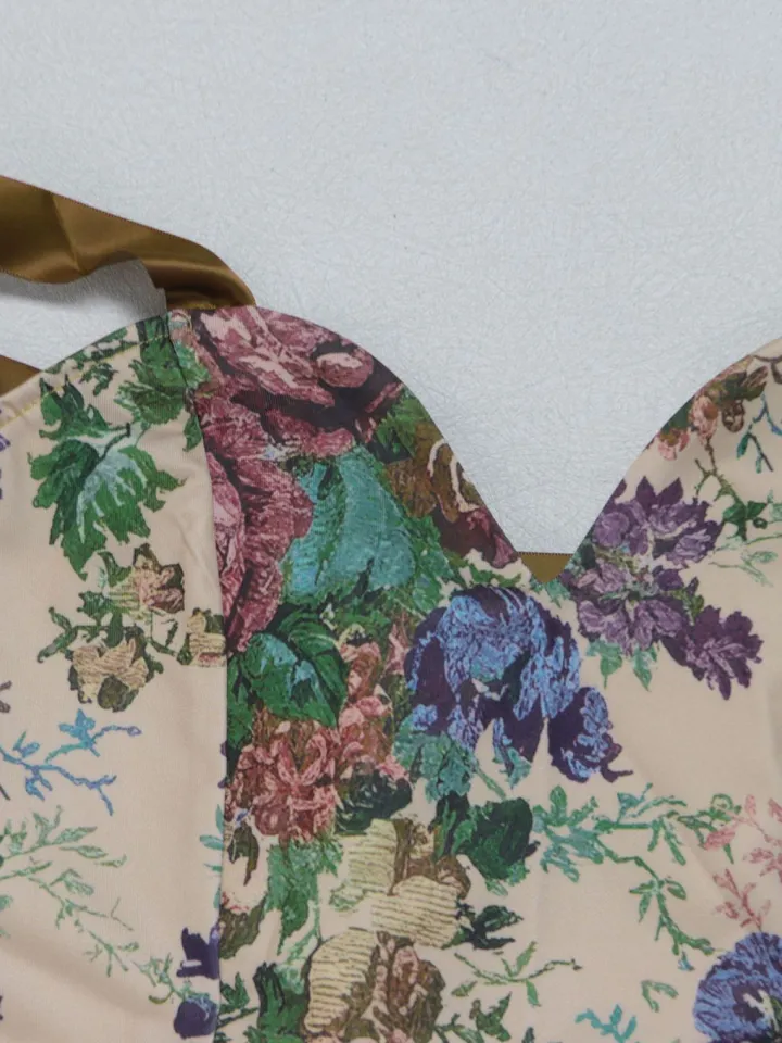 Two Pieces Print Lace-Up Cargo Pants Set