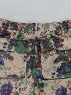 Two Pieces Print Lace-Up Cargo Pants Set