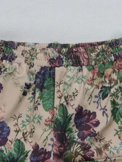 Two Pieces Print Lace-Up Cargo Pants Set