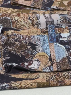 Two Pieces Print Lace-Up Cargo Pants Set