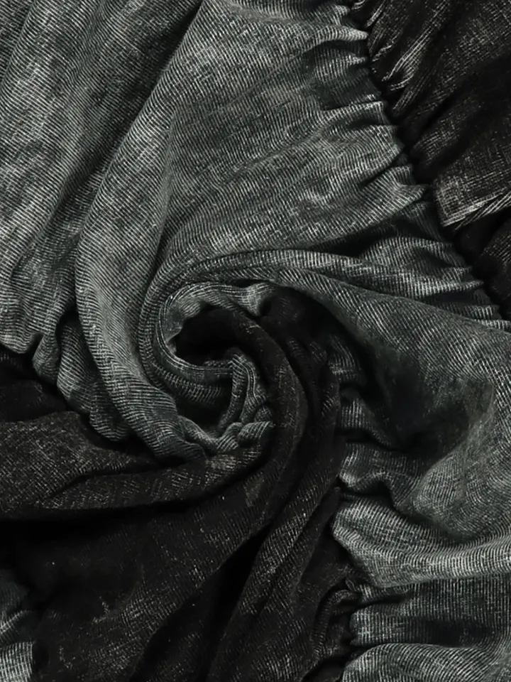 Two Pieces Solid Color Ruched Pants Set