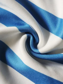 Two Pieces Striped Crop Top Wide Leg Pants