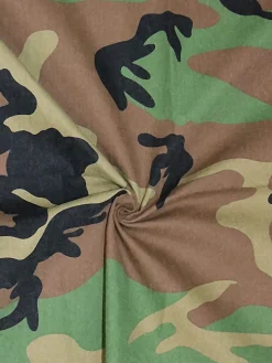 Two-Piece Camouflage Print Long Sleeve Midi Skirt Set