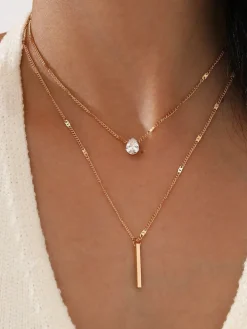 Two-Piece Double Layer Necklace Set