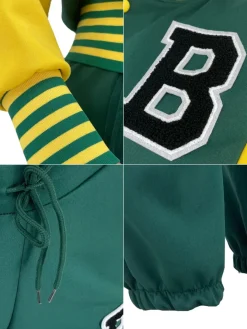 Two-Piece Letter Print Color Block Baseball Set