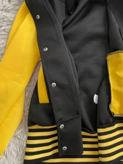 Two-Piece Letter Print Color Block Baseball Set