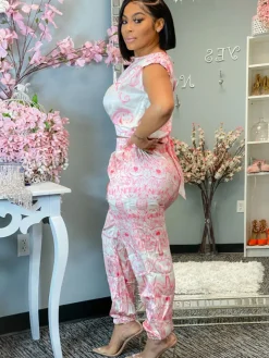 Two-Piece Print Pants Set