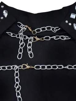 Two-Piece Rhinestone Skirt Set