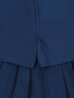 Vintage Tennis Print Sweatshirt Pleated Skirt Set