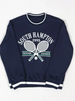 Vintage Tennis Print Sweatshirt Pleated Skirt Set