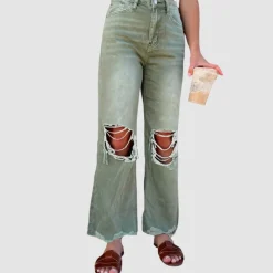 Wash Ripped Bootscut Jeans