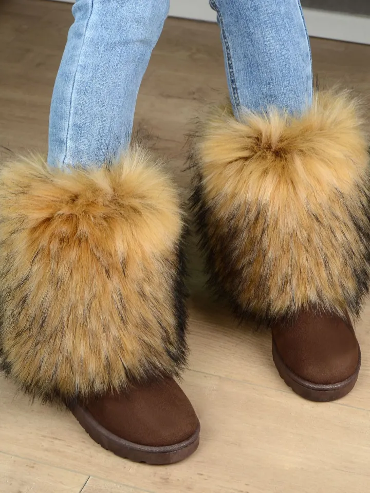 Y2K Fur Platform Mid-Calf Winter Boots