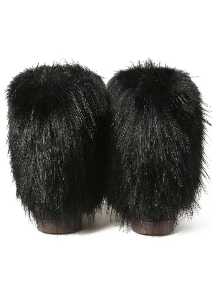 Y2K Fur Platform Mid-Calf Winter Boots