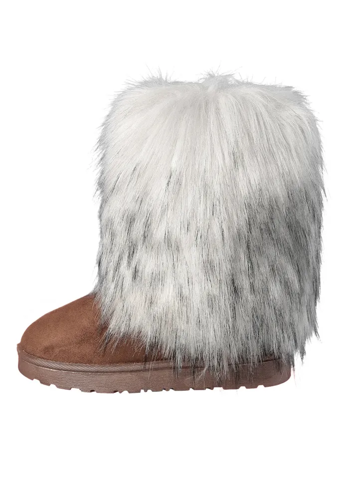 Y2K Fur Platform Mid-Calf Winter Boots