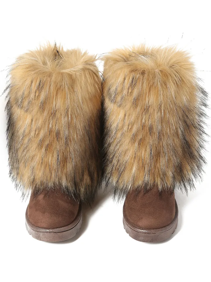 Y2K Fur Platform Mid-Calf Winter Boots