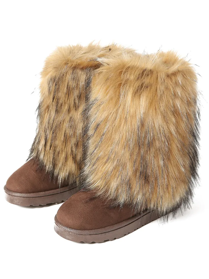 Y2K Fur Platform Mid-Calf Winter Boots