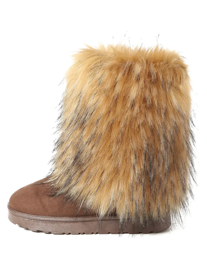 Y2K Fur Platform Mid-Calf Winter Boots
