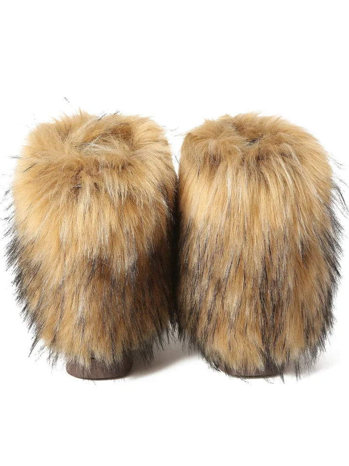 Y2K Fur Platform Mid-Calf Winter Boots