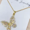 Zircon Butterfly Pendant Necklaces